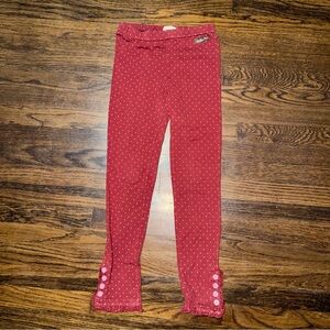 Matilda Jane Berry Polka Dot Cotton Ruffle Leggings size 8